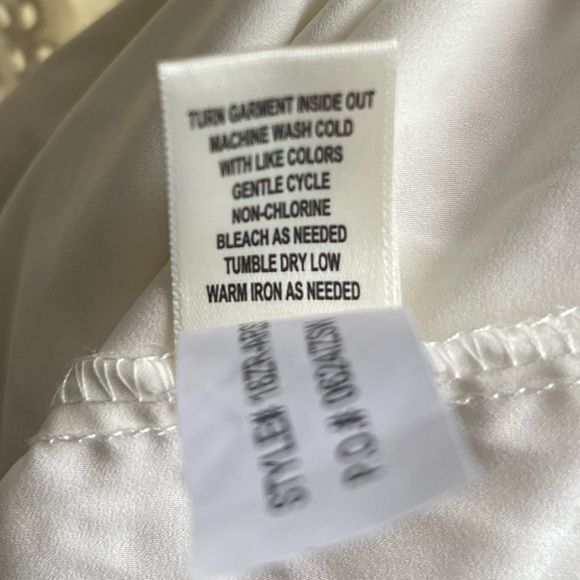 🆕SELF E Embroidered White Eyelet Tie-Strap Mini Dress Size L Cotton Summer - Picture 15 of 15